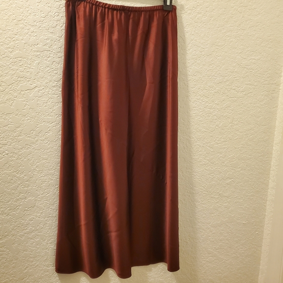 Eileen Fisher Maxi Skirt Size S/LP Redwood Stretch Charmeuse Bias Silk Ret $278 - Picture 2 of 12
